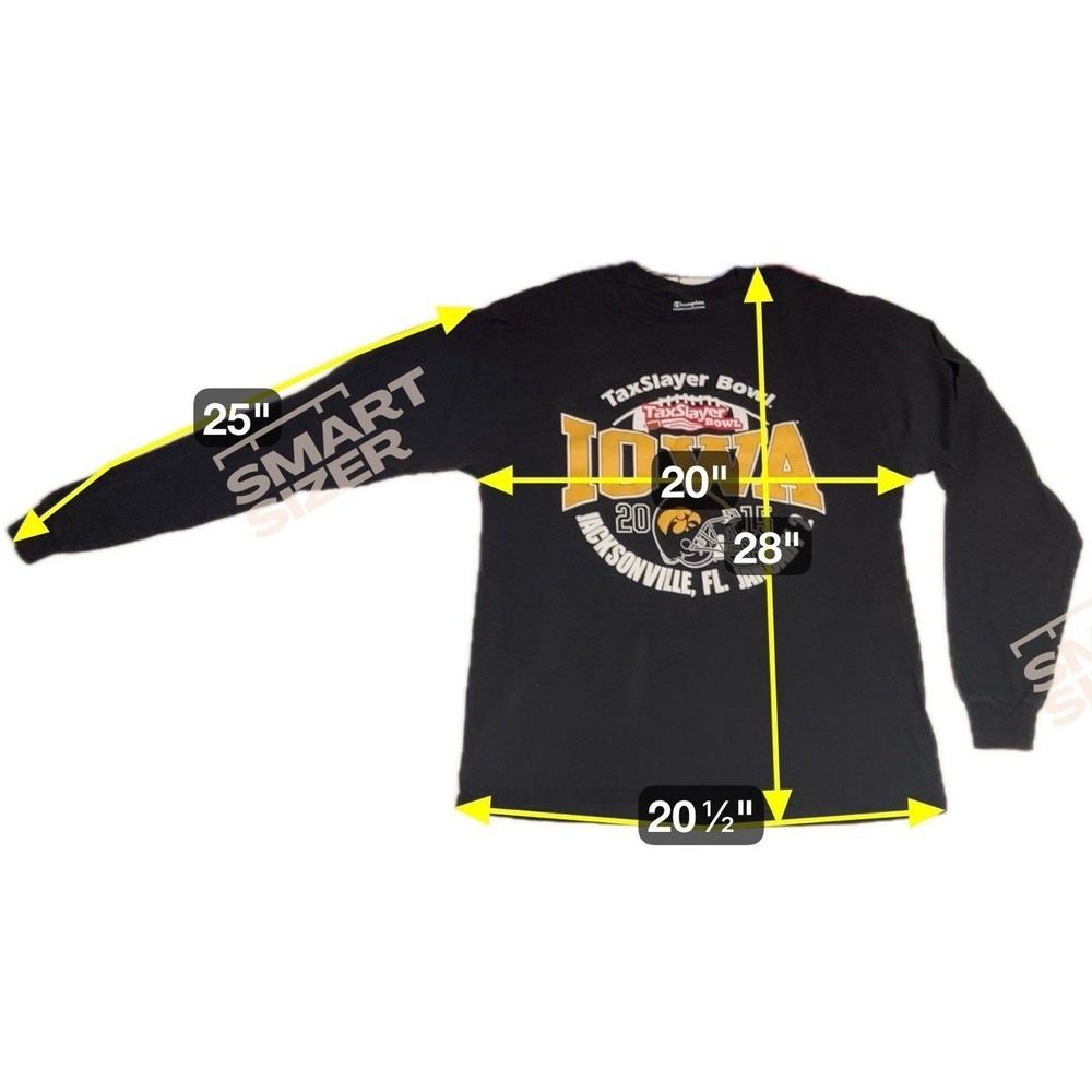 Champion Iowa Hawkeyes 2015 TaxSlayer Bowl Long Sleeve Black T-Shirt Men's Large - Picture 2 of 8